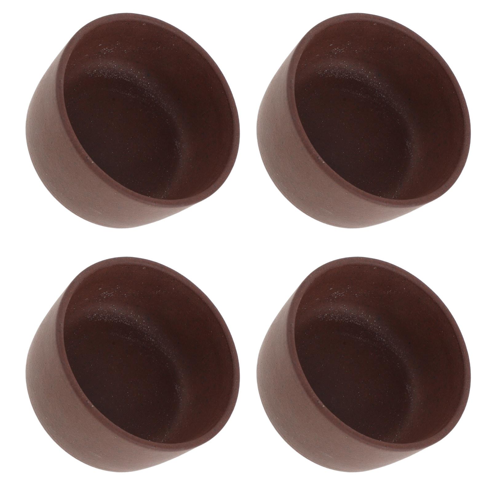

4Pcs Zisha Clay Teacup Set Authentic Porous Red Clay Mini Tea Cups for Sipping Tea Ceremony Daily Home Use other