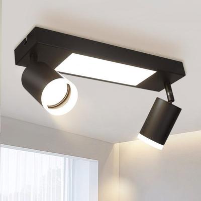 LED Spot Ceiling Light - NETTLIFE - 2-Bulb Ceiling Spot - Black - GU10 20W 3000K - 350° Adjustable
