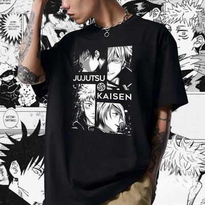 Japanese Anime Jujutsu Kaisen Men Women Summer T-shirt Oversized Retro Short-sleeved Casual Comfortable Loose Harajuku Street