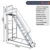 304 Stainless Steel Mobile Platform Ladder with Detachable Safety Feature