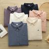 2025 Women's Brushed Cotton Long Sleeve Shirt with Pointed Collar - Versatile Casual Wear for Spring and Autumn