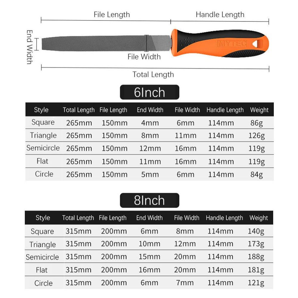 6/8 Inch Steel Files Steel Hand File Durable Saw File