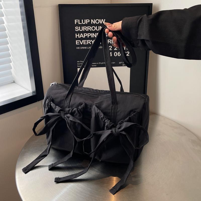 Bow fresh oblique span bag manufacturer niche Korean version bag ballet girl style pleated shoulder underarm bag