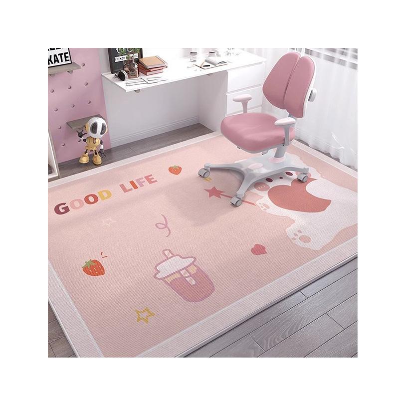 Girl'S Heart Household Crystal Velvet Floor Mat Non-Slip And Wear-Resistant Study Child Climbing Mat Bedroom Cool Bedside Blanket