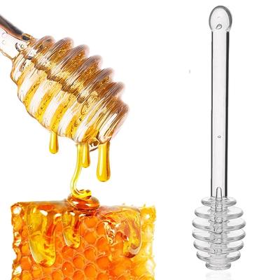 Transparent Honey Stirring Stick Plastic Long Handle Honey Spoon Practical Milk Tea Jam Stirring Bar Multifunction Kitchen Tools