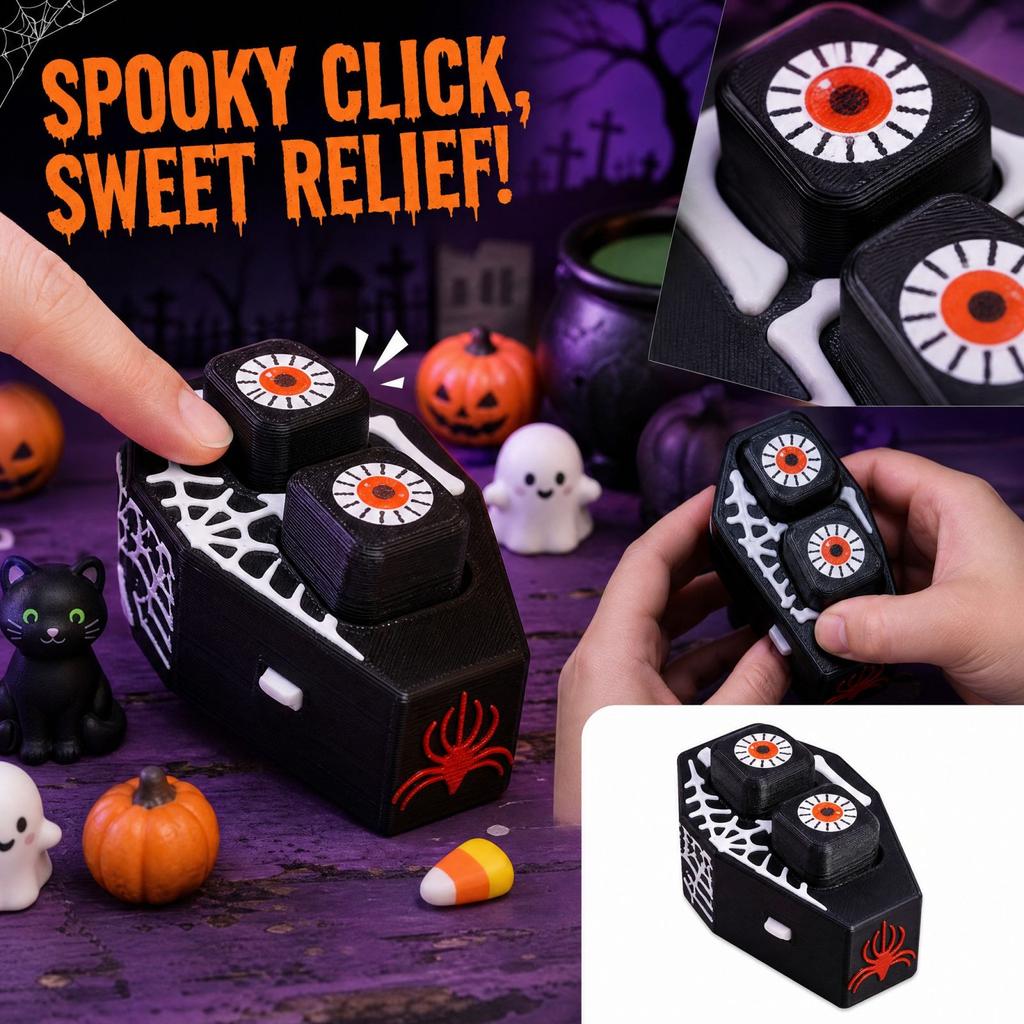 Halloween Coffin Clicker, Eyes Desk Ornament, Decorative Home