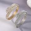 Versatile Shiny Rhinestone Multi-Layer Elastic Bracelet & Open Claw Bangle
