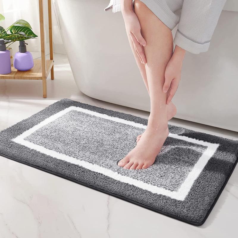 Tapete Absorvente Antiderrapante para os Pés Imitação Caxemira Tapete de Chão Tapete de Banheiro Tapete Doméstico de Porta Carpete