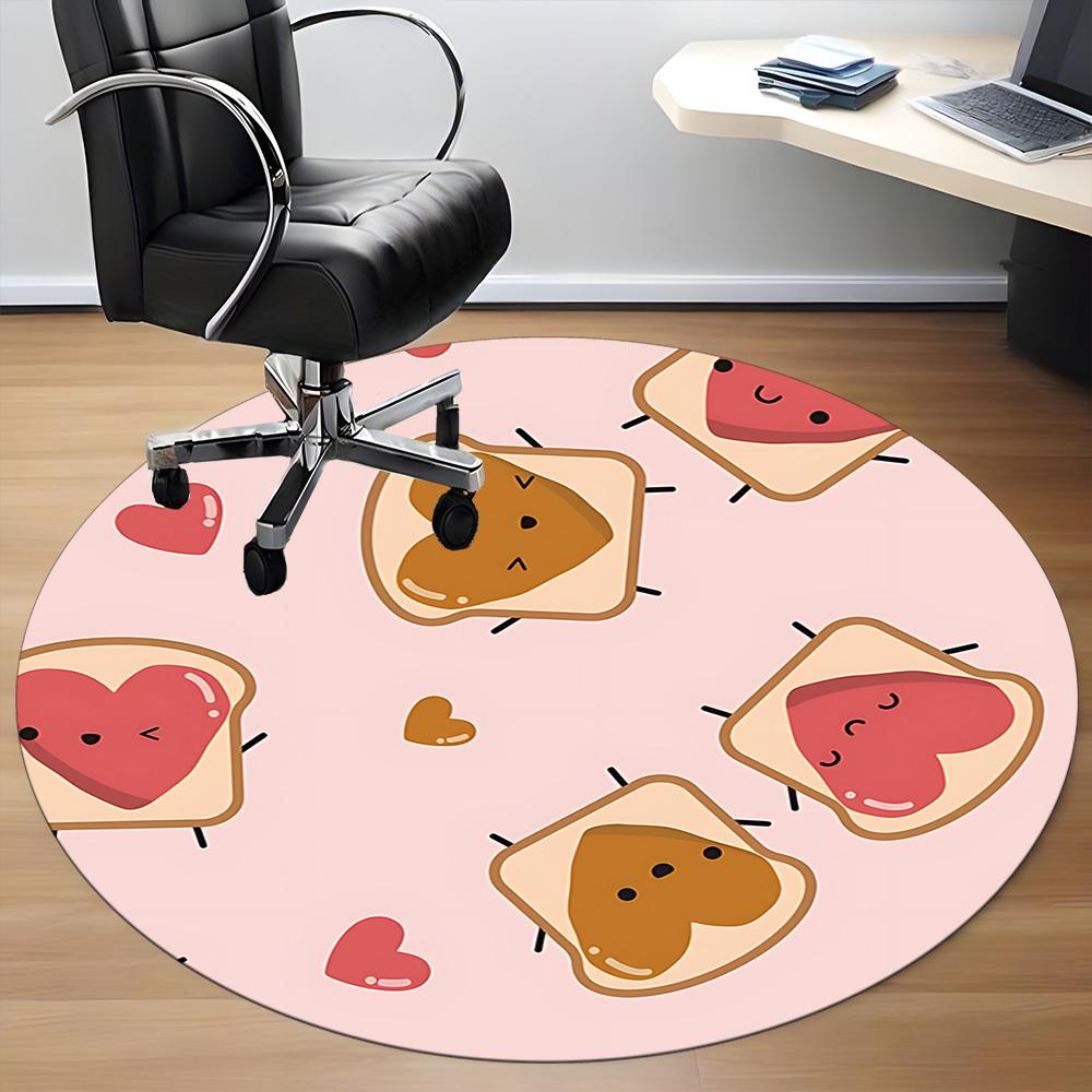 1pc Peanut Butter Sandwiches Chair Carpet for Office Non Slip, Lightweight, Machine Washable Rug for Office Holiday Decor