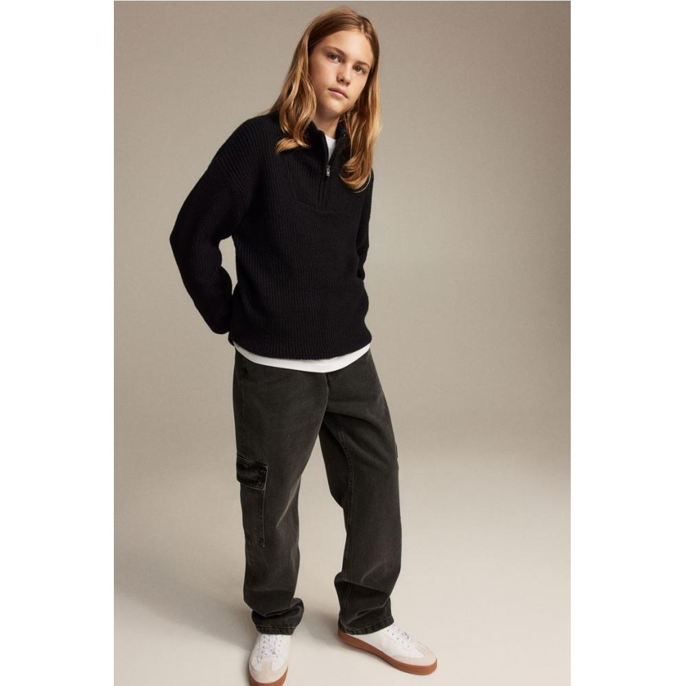 

H&M свитер с молнией, черный