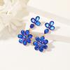 Water Crystal Peach Blossom Earrings For Women Party Evening Wear Fashion Jewelry