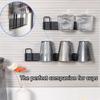 AD23-2Pcs Wall-Mounted Mug Holder Mug Hooks No Drilling,Mug Rack Hooks With 4 Cup Holders