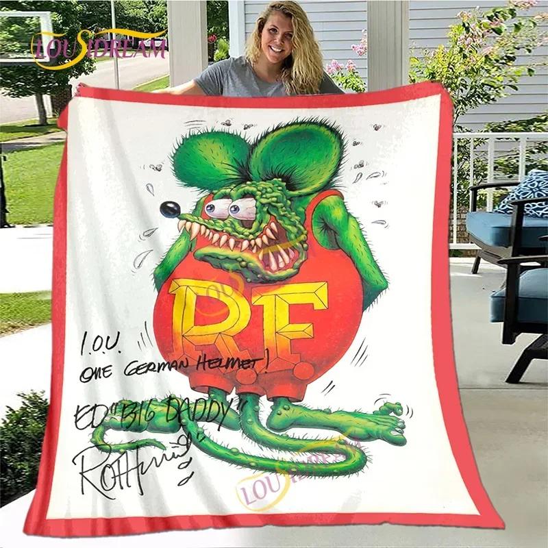 Cute Children's Holiday Birthday Gift Cartoon Rat Fink Cute Home Bedroom Decoration Thin Sofa Cover Sheets Four Seasons Blanket
