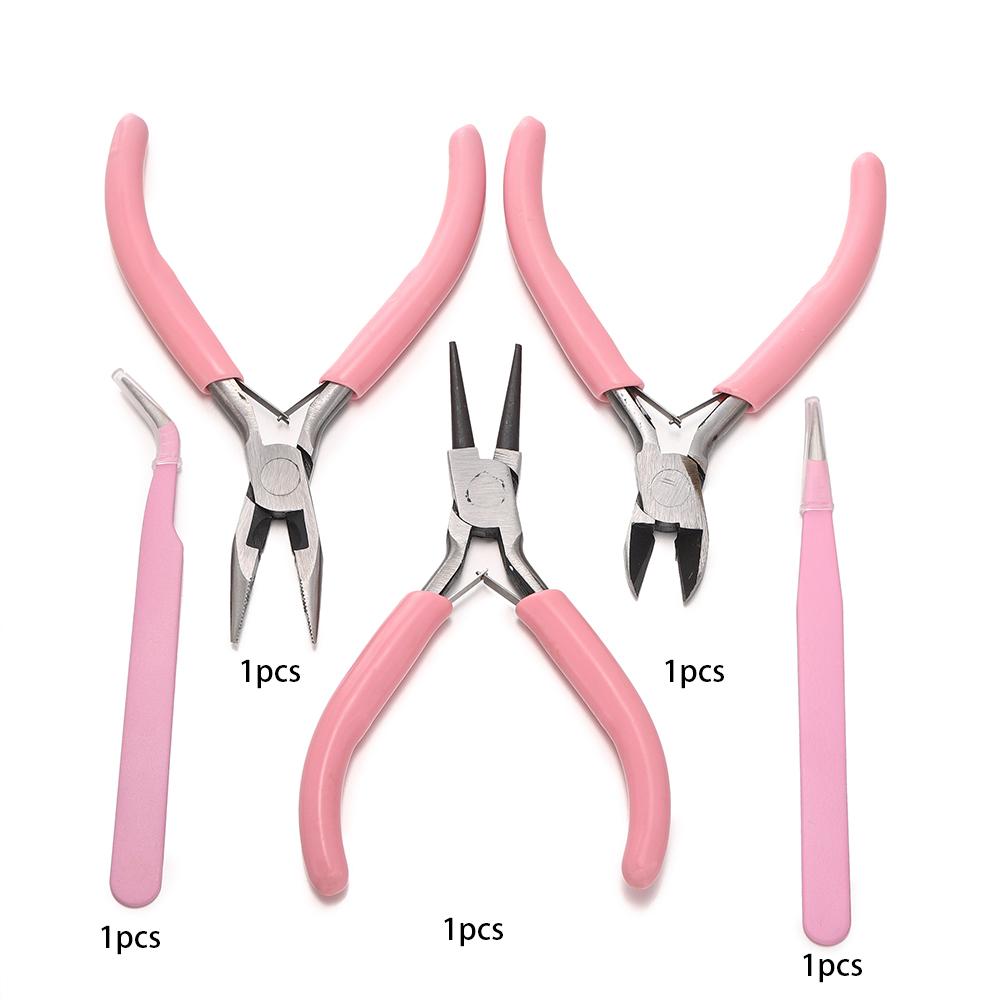 5Pcs/Set Round Nose Pliers Jewelry Pilers Tweezers Jewelry Tools Kit for DIY Jewelry Making Accessories Supplies