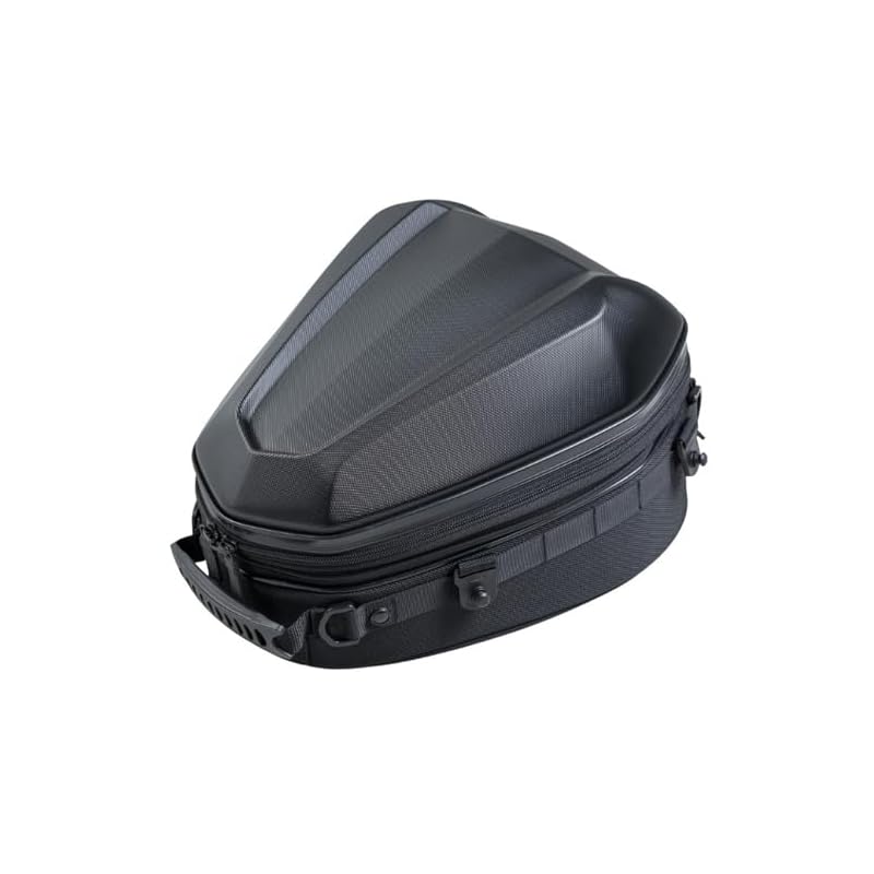 TANAX MotoFizz Motorcycle Seat Bag, Shell Seat Bag M, Embossed Black, 10-14L, Standard Type, MFK-1008