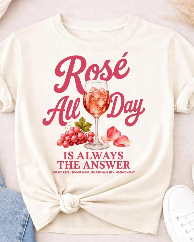 Wine Summer Shirt, Girls Trip Tee, Beach Vacation Wine Lover Gift