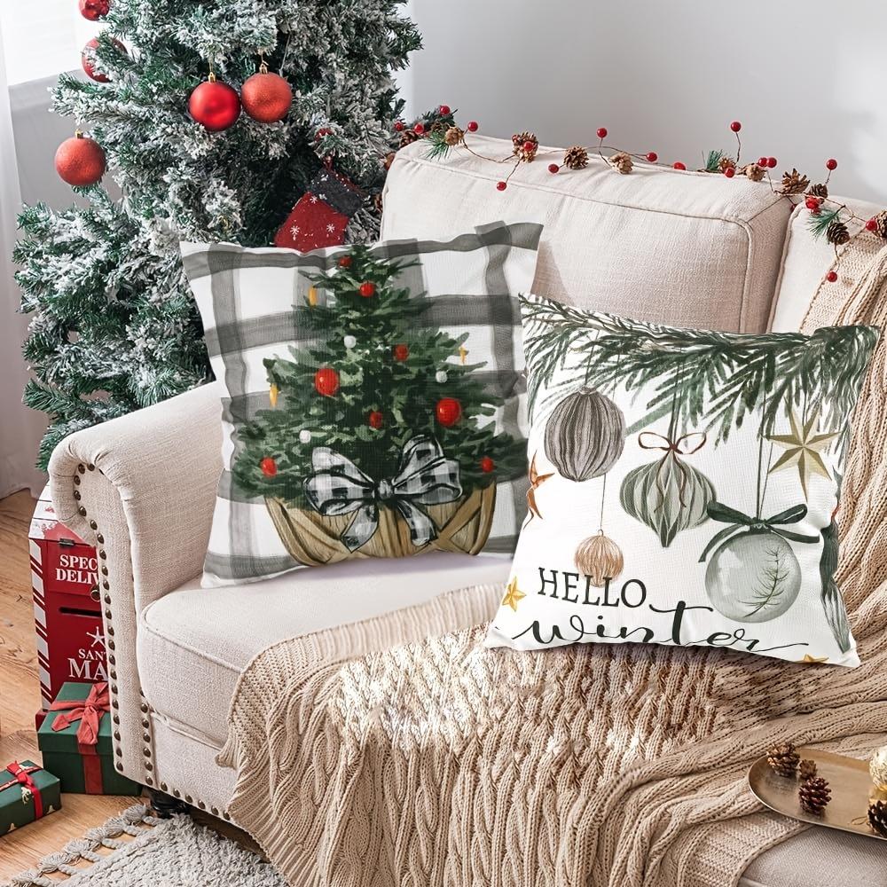 Christmas Themed Pillowcases: Merry, Tree, Truck, and Winter Hello Designs Sofa bed cushion cover, New Year home decoration