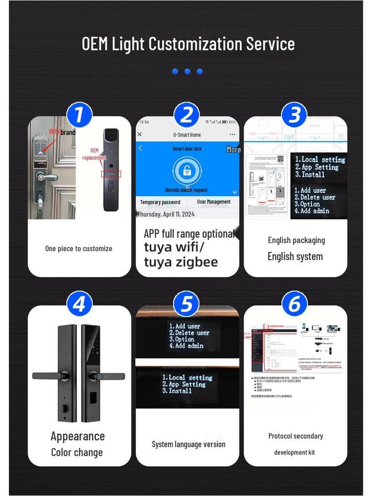 Tuya One-Grip Smart Lock: Fingerprint & Password Home Entrance Security