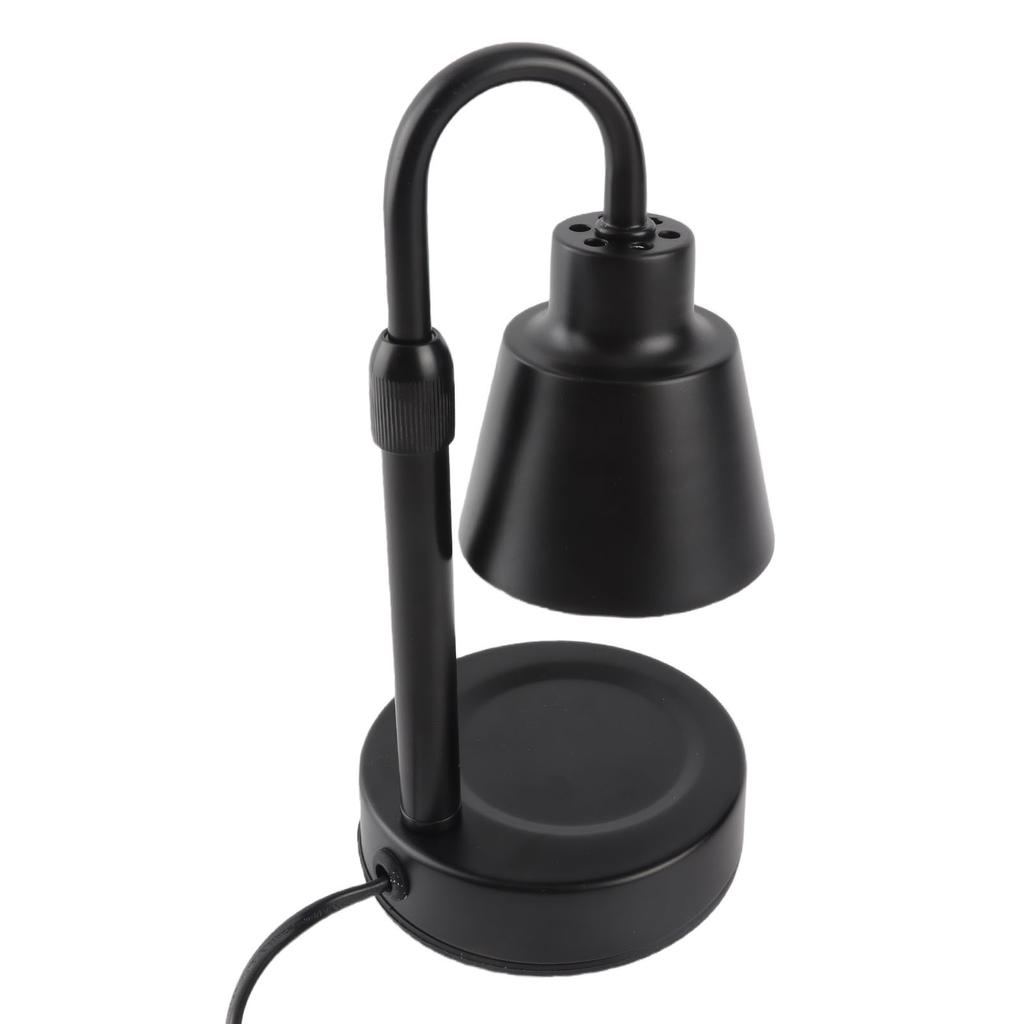 Candle Warmer Lamp Dimmable Timer Adjustable Height Retro Decorative Candle Wax Melting Light with 2 Bulbs EU Plug Black