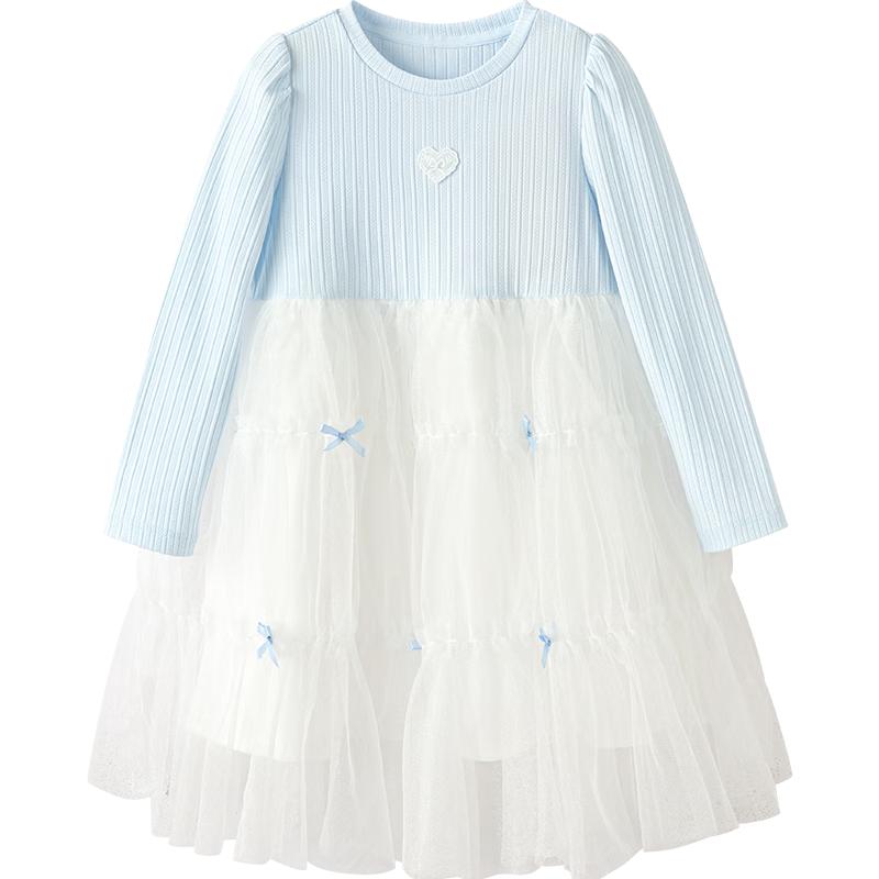 

Сетчатое платье-принцесса Balabala для девочек с бабочками и длинными рукавами 160