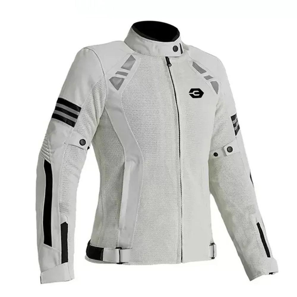 4 Jahreszeiten Damen Motorradjacke Elastische Motorradfahrerbekleidung Damen Motorradjacke Biker Körperpanzerung CE-zertifiziert Straßenfahrt