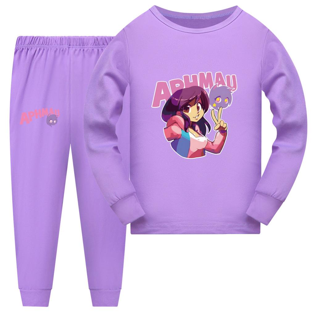5369 Kids Girls APHMAU Printed Long Sleeves Top Pants Pajamas Sleepwear Sets