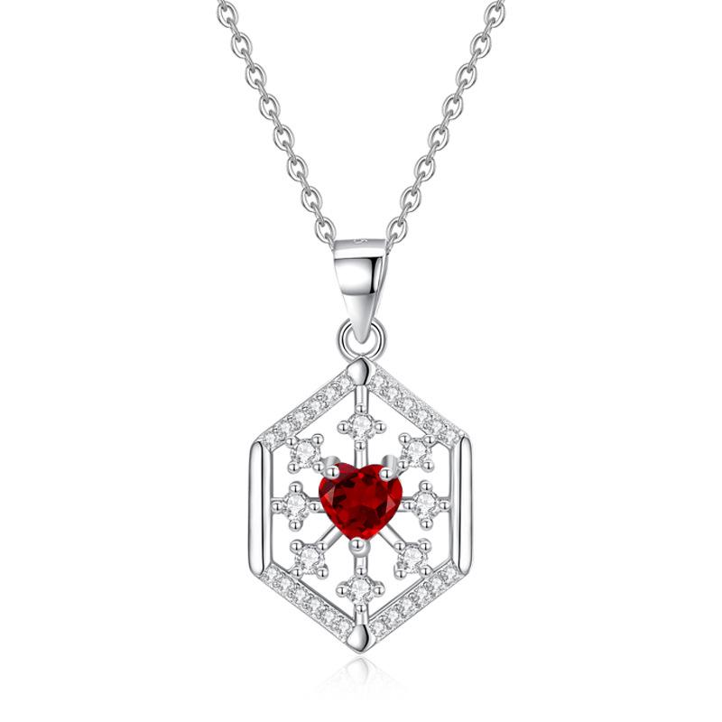 Collier pendent flocon de neige en argent sterling 925 pour femme, Collier cristal améthyste/péridot/topaze naturel, Bijoux de mode