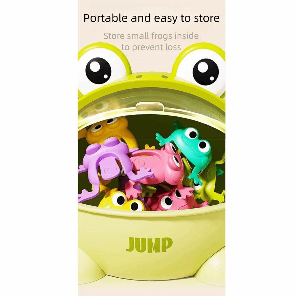 With Storage Bucket Fun Jumping Frog Toy Assorted Colors Kid Finger-press Toy  Birthday Gift