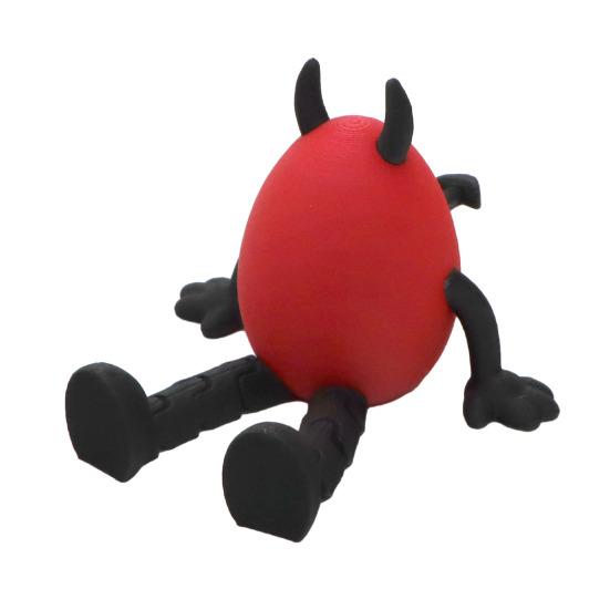 Easter Egg Figurine with Articulated Legs 3D Printed Movable Joints Rabbit Ear Egg Fidget Toy Holiday Party Decoration Ornament
