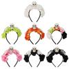 Halloween Decor Skull Head Headband Simulation Flower Gothic Flower Hairband  Photography Props