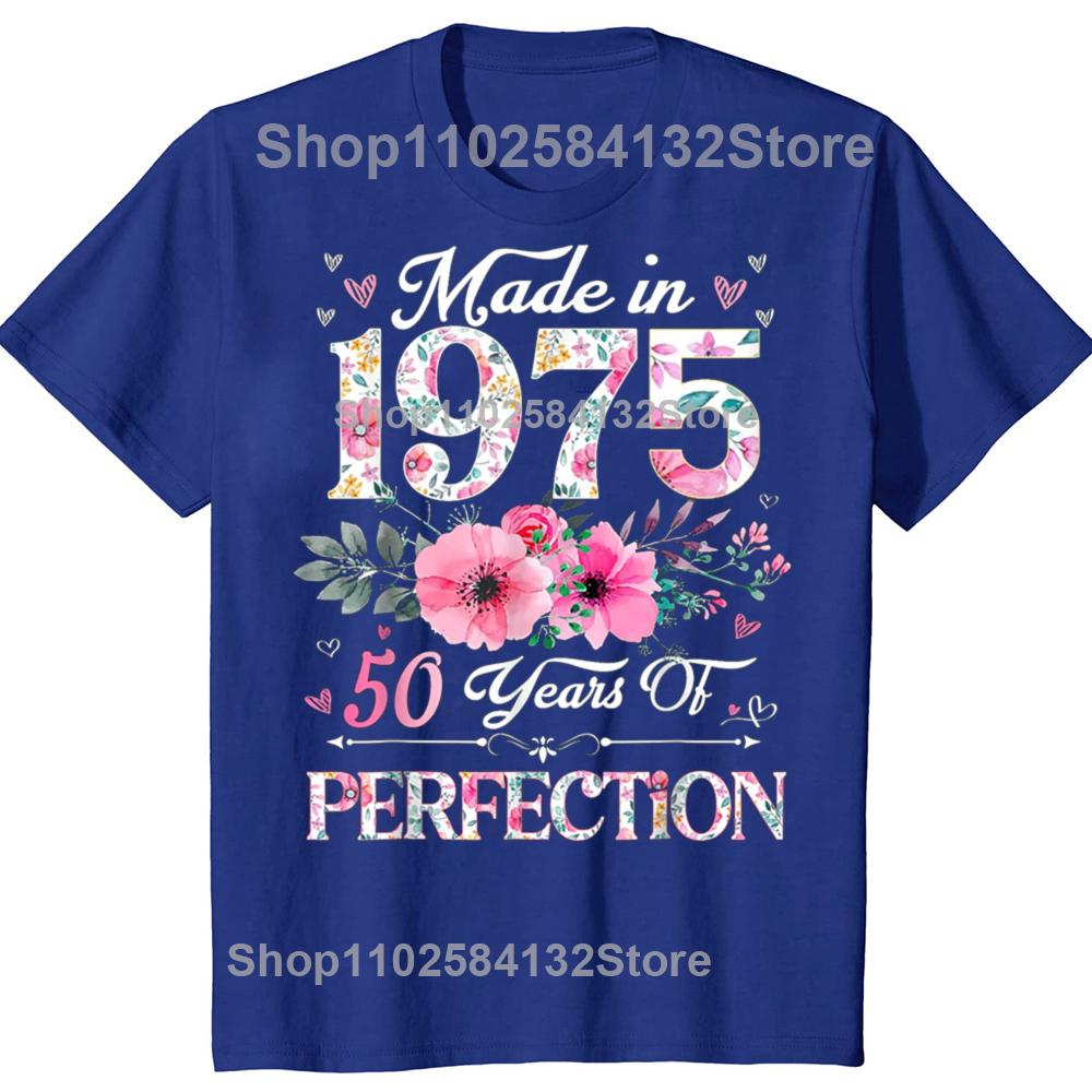 50th Birthday Gift 50 Years Old Vintage 1975 Limited Edition Men T Shirt New Cotton Short Sleeve Funny Father Daddy Tshirts