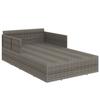 Grey Sun Lounger with Cushions 182 X 118 X 63 Cm Poly Rattan