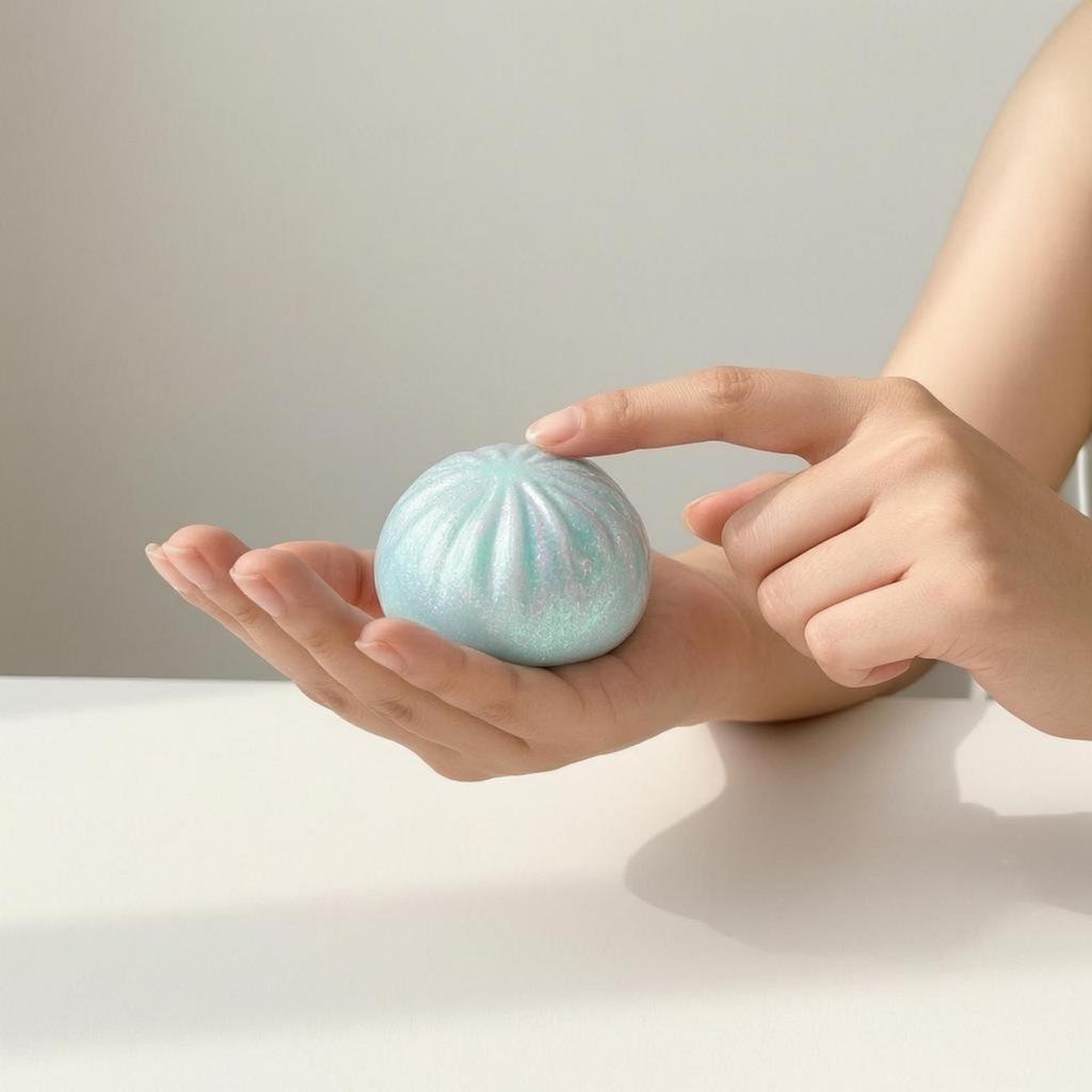 12 Pieces BunShaped Toy Glittery Bao Shallow Round Container Dumpling