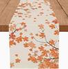 Autumn Leaves Pumpkin Table Runner: Linen Thanksgiving Decoration for Kitchen & Dining