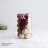 New Dark Wine Red Flocked Christmas Tree Ornament Balls - Irregular Shaped and Painted Pendants