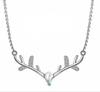 Japanese Style Elk Necklace with Moonstone Pendant - Women's Christmas Gift