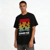 Vintage Sunset Surfing Coconut Tree Silhouette Casual Tee Pure cotton T-shirt