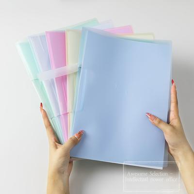 5pcs A4 Rotating Pull Tab File Folders with Transparent Inserts, Ring Binder Organizer for Documents and Office Supplies