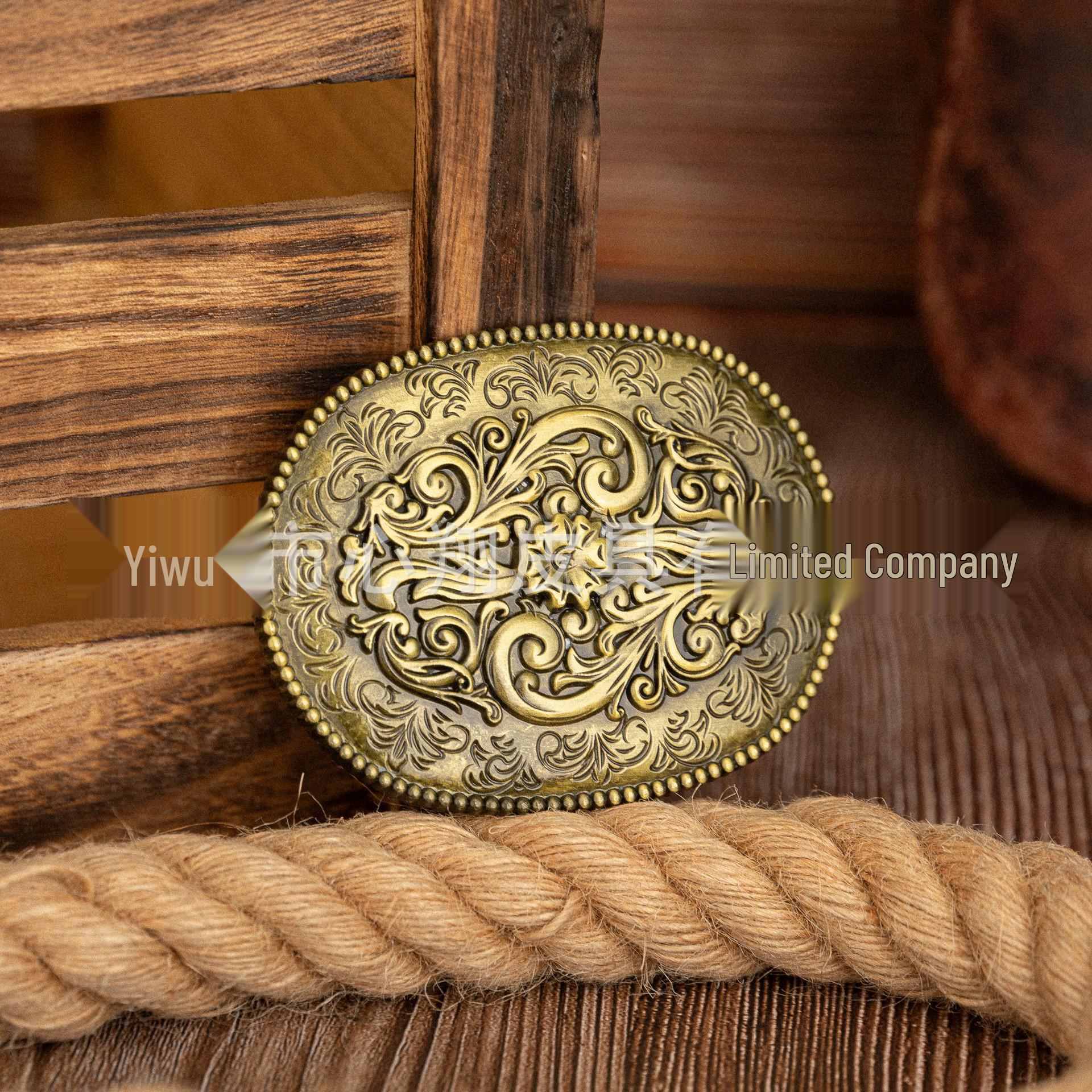 Ретро Овальная Пряжка для Ремень с Цветочным Узором, Унисекс, из Искусственной Кожи