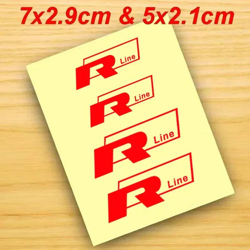 For Volkswagen VW Rline Golf 3 5 Polo Passat GTI MK3 MK7 Tiguan Beetle 4Pcs Car Vinyl Brake Caliper Sticker Vehicle Wheel Decals Jb9