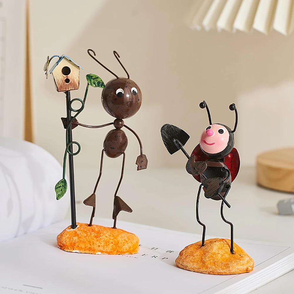 Aesthetic Bottom of the Stone Wrought Iron Furnishing Ant Ornaments Animal Home LivingRoom Decoration Kid's Gifts