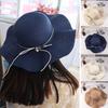French Style Pearls Strap Straw Hat Spring Summer Women's Sun Hat Folding Straw Hats  Outdoor