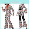 Fantasia Hippie de DJ para Festa Cosplay Unissex com Material Spandex