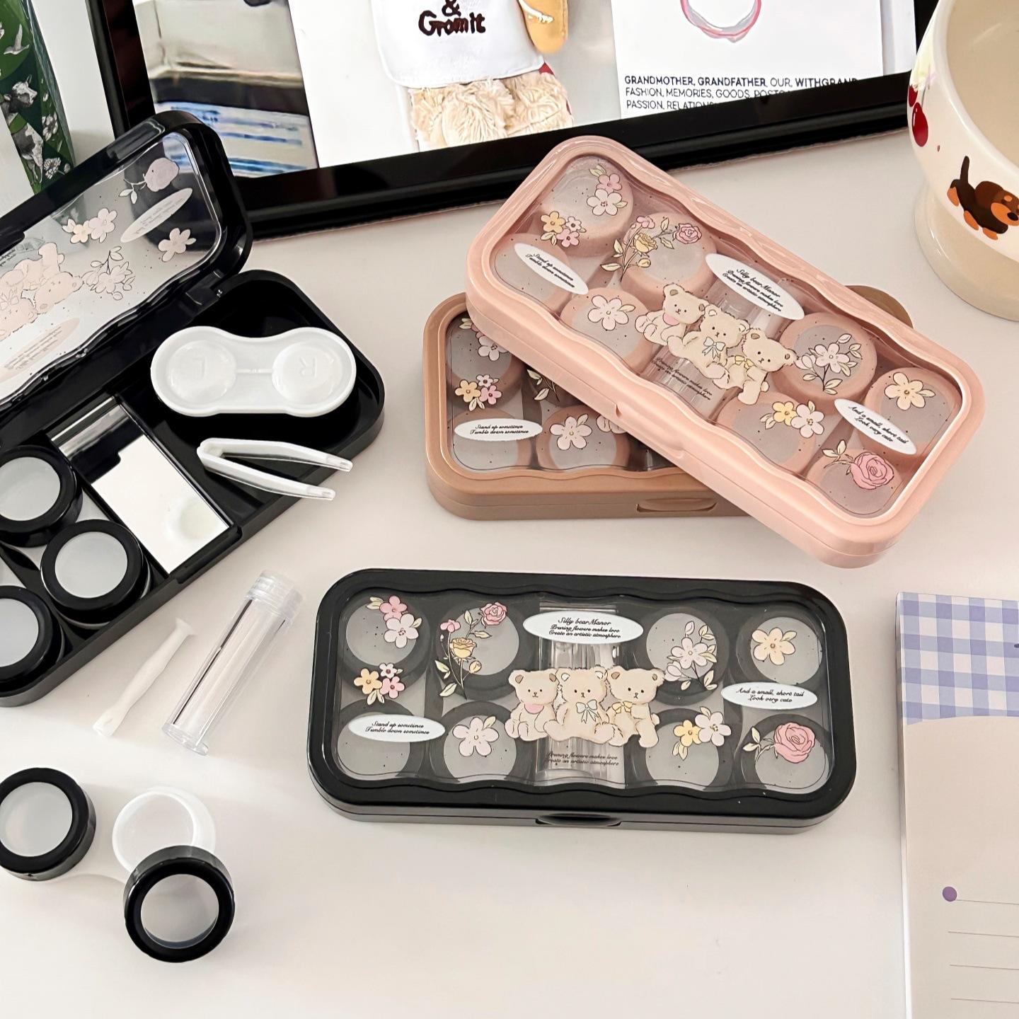 Contact Lens Box Retro Contact Lens Storage Invisible Lens Box Individually Packaged For Purse Travel Office