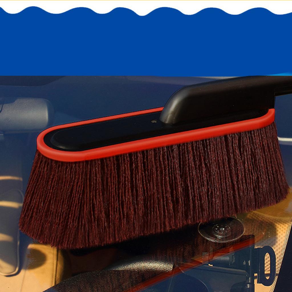 Car Duster Detailing Brush Scratch Free Washing Mop with Extendable Handle for Auto Exterior Interior Cleaning Brown