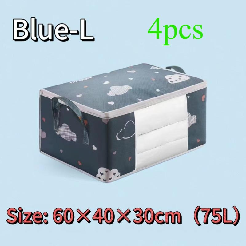 Large Capacity Non-Woven Fabric Moving Storage Bag with Handles Cloud Cotton Quilt Organizer Horizontal Style for Home Use