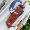 Portable Straight Knife PU Leather Sheath Cover for Fixed Knife Outdoor Storage Bag Knife Holster with Crossbody Strap