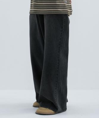 CGP Wide Fit Summer Denim Pants - Washed Black