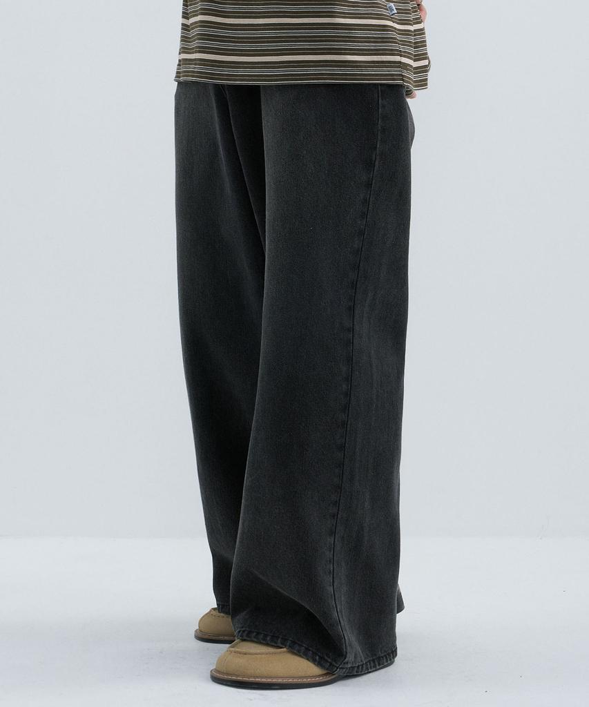 CGP Wide Fit Summer Denim Pants - Washed Black