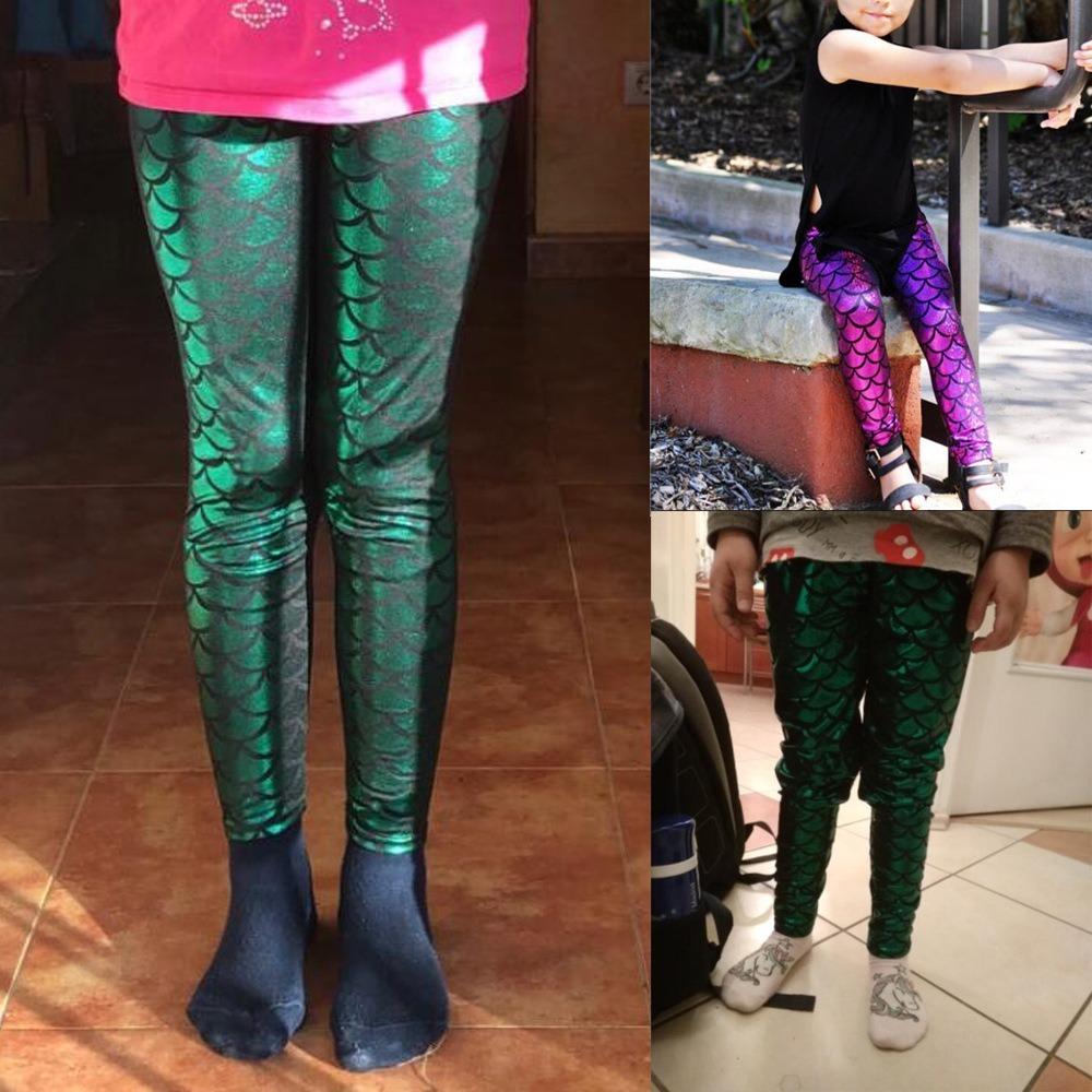 Pantalones Largos Sexy Escama de Sirena Decoración Noche Fiesta Vestido Nuevo Niños Niñas